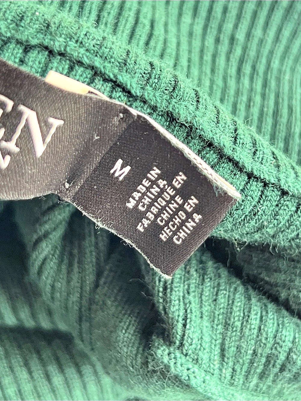 Lauren Ralph Lauren Ribbed Turtleneck Sweater Green Size Medium - Picture 7 of 10